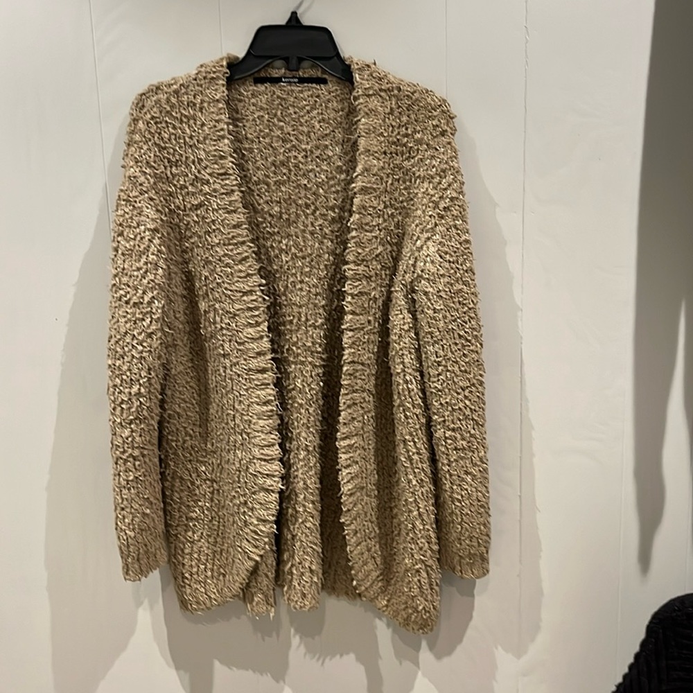 Kenzie Open Front Cardigan. Beige size medium.
